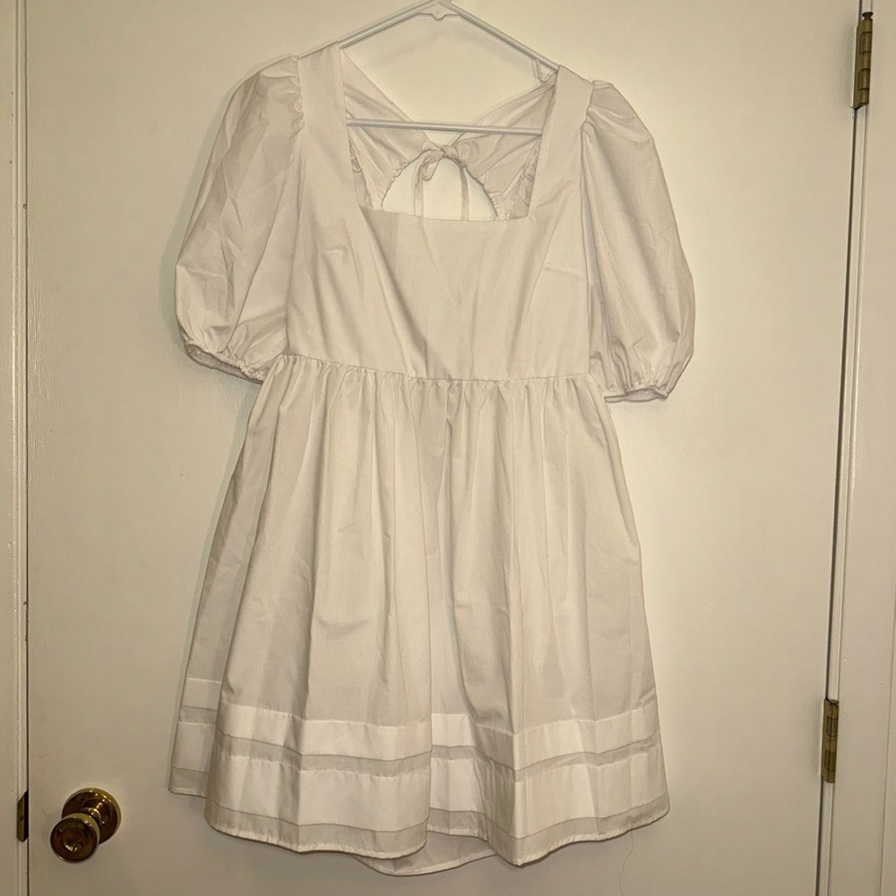 White, puff sleeve ASOS dress